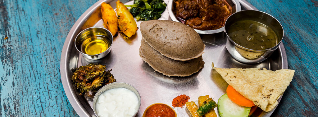 Thakali Khana set on the Plate