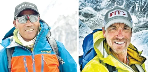 British climber Kenton Cool and Kami Rita Sherpa Everest Summit 2024