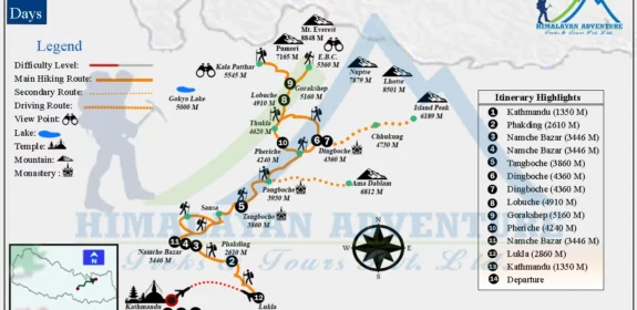 Everest Base Camp Trek Route Map