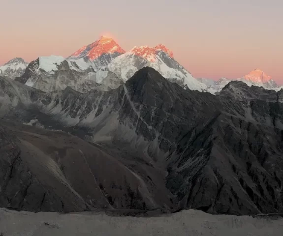 Sunset view from Gokyo Lake