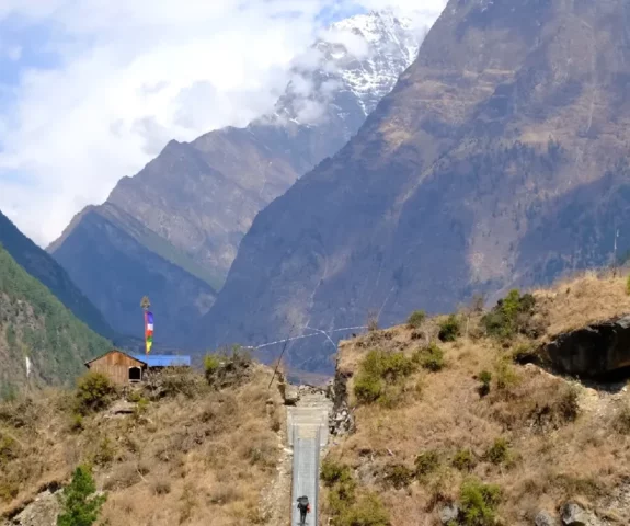 Suspension bridge at Tsum Valley