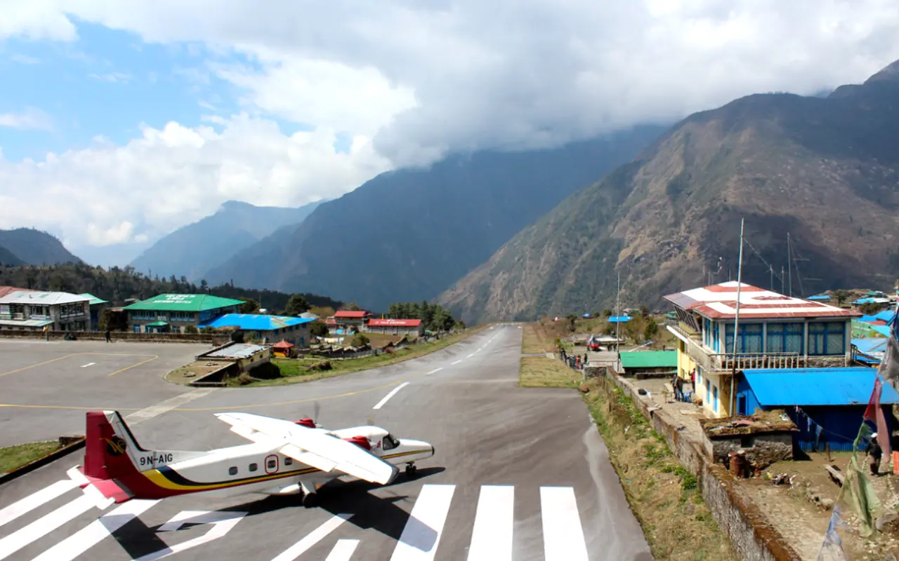 Aircraft on Lukla irport Runway