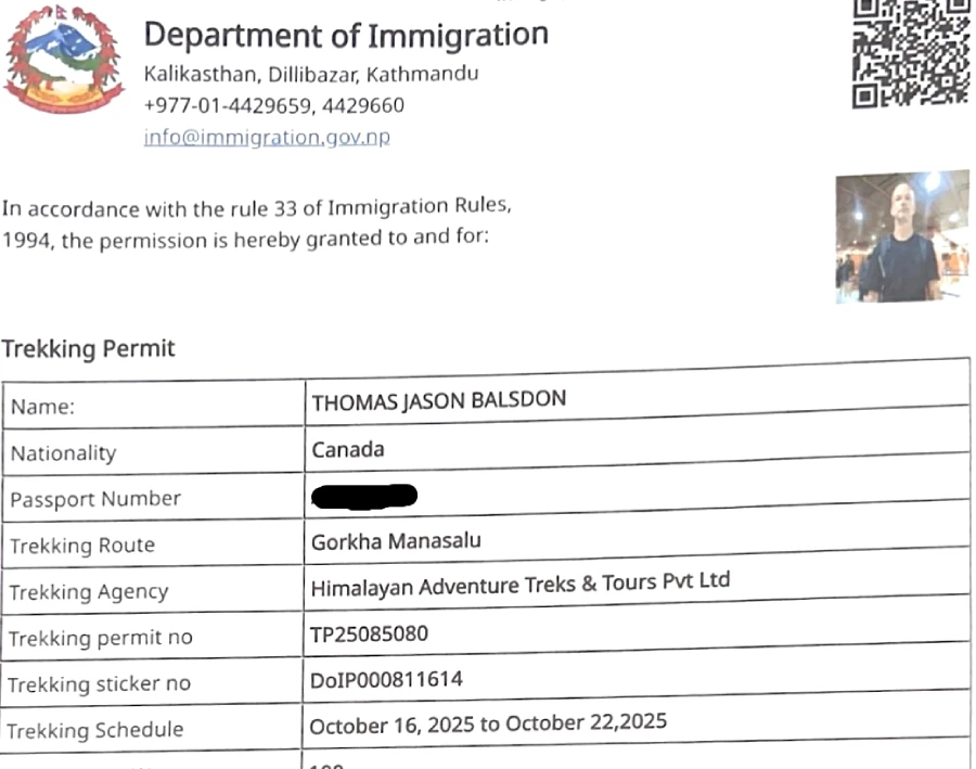 Manaslu Restricted Area Permit (RAP)